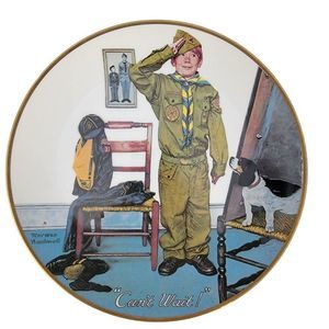 Norman Rockwell Boy Scout Plate "Can`t Wait" 1981 First Addition #7946 of 10,000